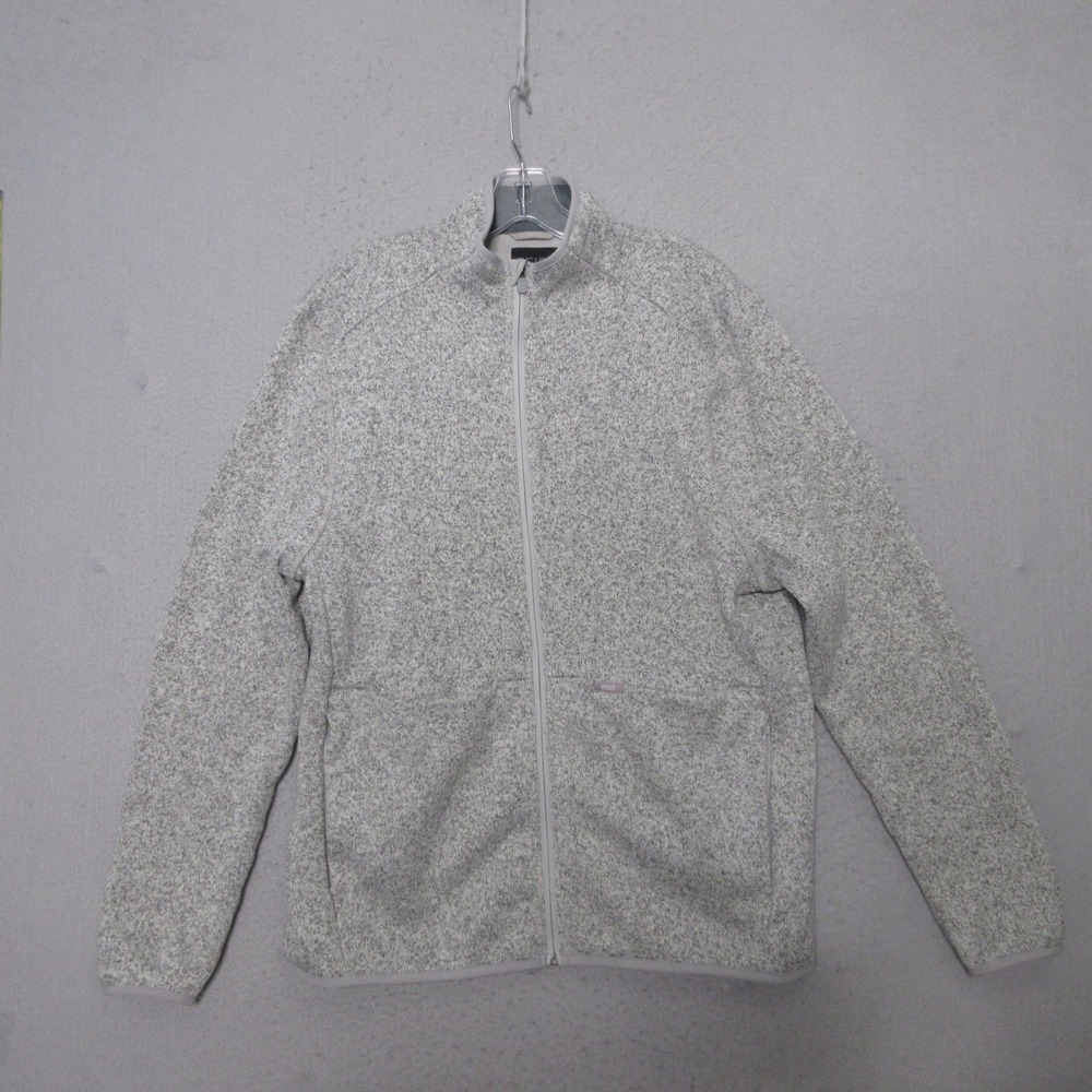 FIGS Jacket Men XL On Shift Sweater Knit Gray  Full Zip Mock Neck Pocket Medical